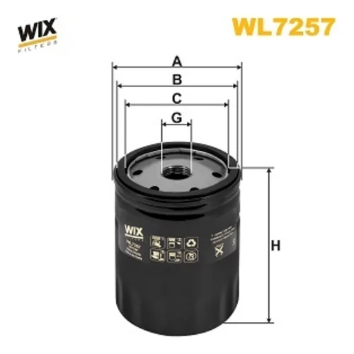 Olejový filter WIX FILTERS WL7257