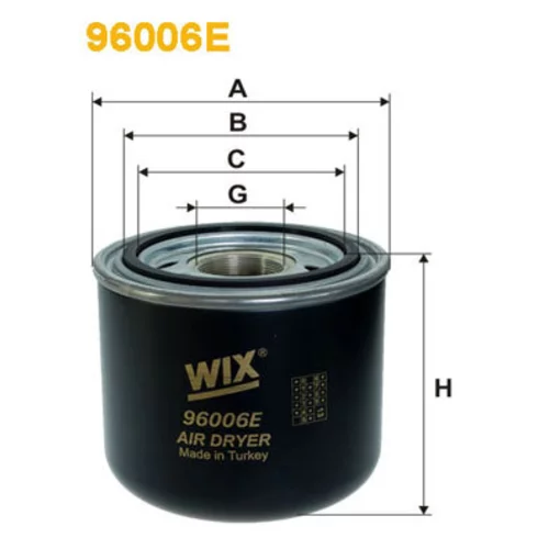 Vysúšacie púzdro vzduchu pre pneumatický systém WIX FILTERS 96006E