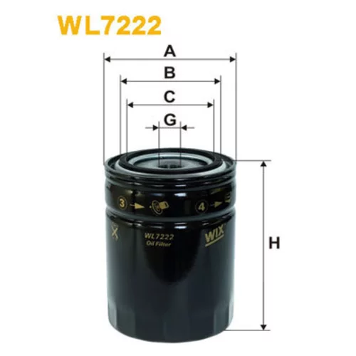Olejový filter WIX FILTERS WL7222