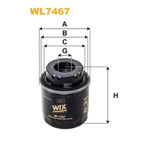 Olejový filter WIX FILTERS WL7467