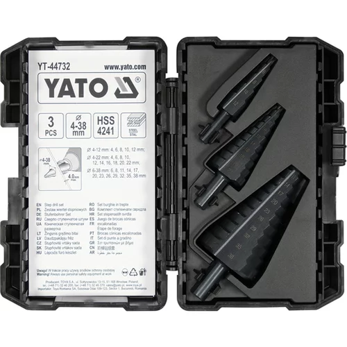 SADA KROKOVÝCH VŔTAČOV, 3 KS. /YATO/ - obr. 1