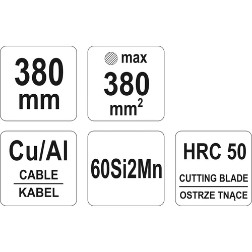 Kliešte na káble 380 mm² so západkou /YATO/ - obr. 2