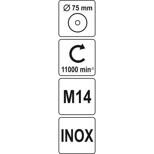 Drôtená kefa čelná M14 x 75 mm INOX /YATO/ - obr. 2