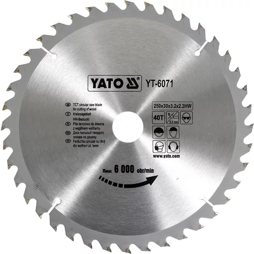 YATO Kotúč na drevo 250 x 30 mm 40z