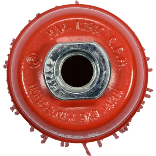 KOTÚČOVÁ KEFA 65MM M14 NYLON ČERVENÁ /YATO/ - obr. 1