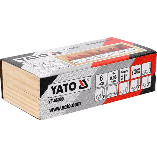 WIDI FRÉZY NA DREVO, STOPKA FI 6 MM, SET. 6 KS /YATO/ - obr. 3