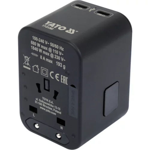 CESTOVNÝ ADAPTÉR PRE VYŠE 150 KRAJÍN USB-C PD 65W