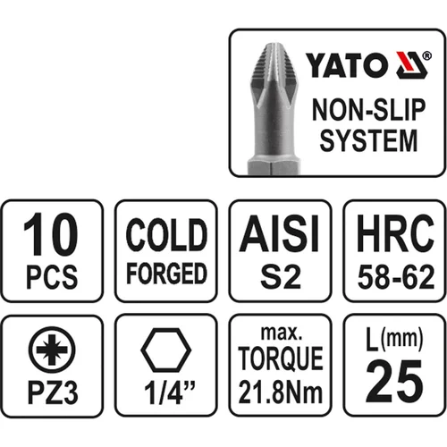 YATO Bit krížový 1/4
