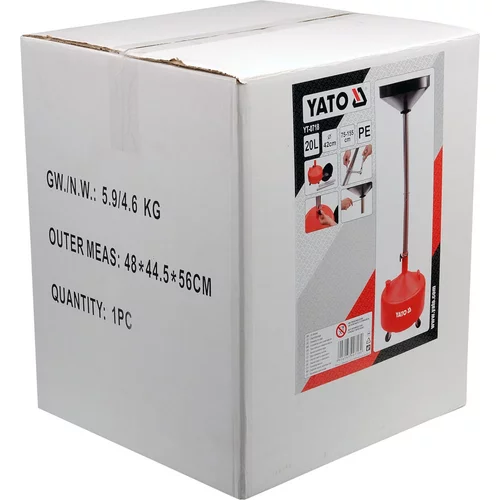 YATO Miska na odčerpanie oleja 20l 420 mm nastaviteľná výška 75-155 cm (YATO náradie) - obr. 6