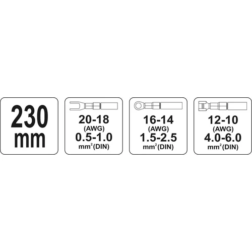 YATO Konektorové kliešte 230mm, 20-18(AWG), 0,5-1,00mm2 (YATO náradie) - obr. 2