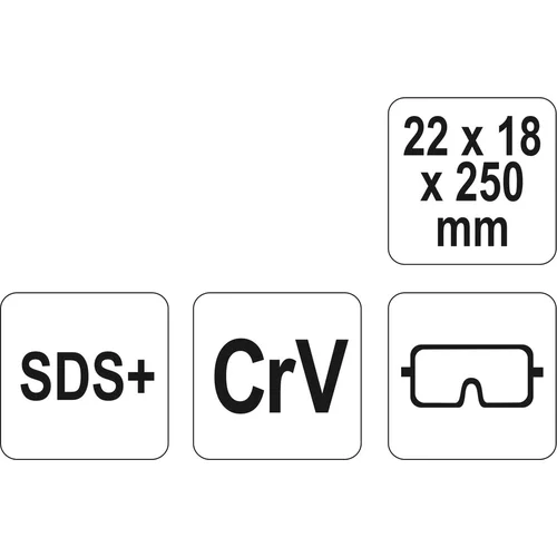 YATO Sekáč SDS+ drážkovací 22 x 18 x 250 mm CrV (YATO náradie) - obr. 2