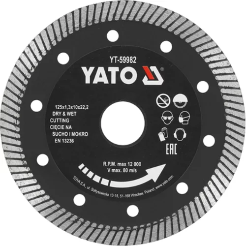 TURBO DIAMANTOVÝ DISK 125MM PRE RÝCHLE REZANIE ZELENE BEZ STRIEKANIE