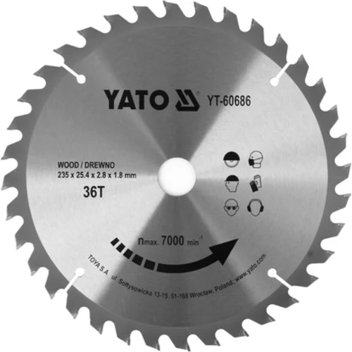ŠIROKÝ DREVENÝ ŠTÍT 235X36TX25,4MM YT-82153