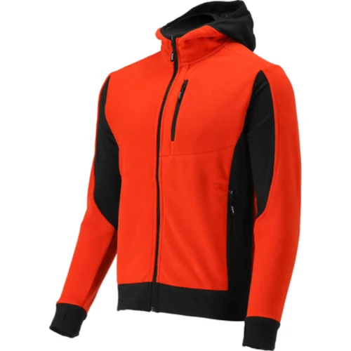 FLEECE S KAPUCNOU JELENKA, ČERVENÁ, VEĽ. XL