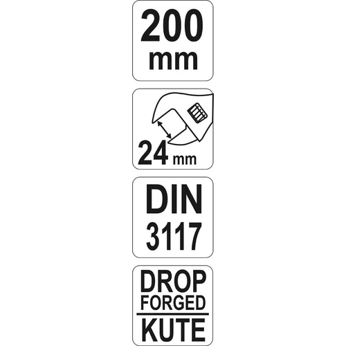 YATO Nastaviteľný kľúč 200 mm (YATO náradie) - obr. 1