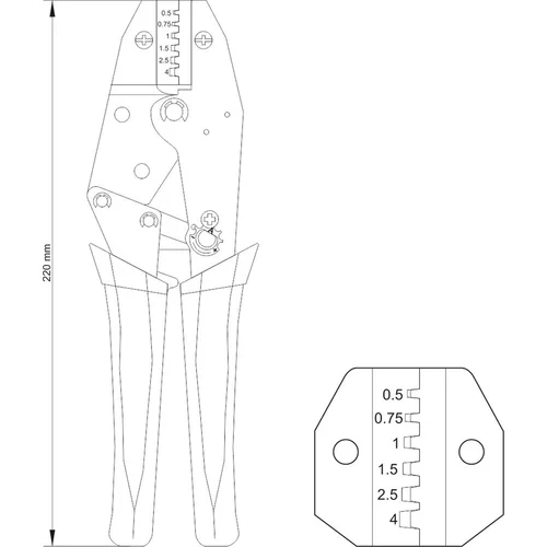 YATO Konektorové kliešte 230mm, 22-12(AWG), 0,5-4,00mm2 (YATO náradie) - obr. 3
