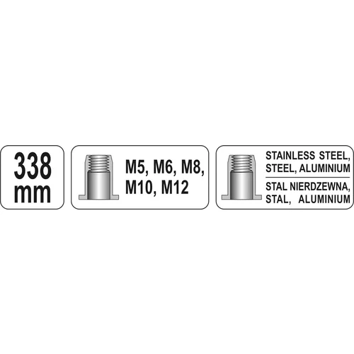 YATO Pákové nitovacie kliešte M5 - M12, dĺžka 338 mm (YATO náradie) - obr. 7