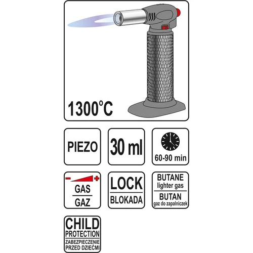 YATO Plynový horák 1300°C (YATO náradie) - obr. 2