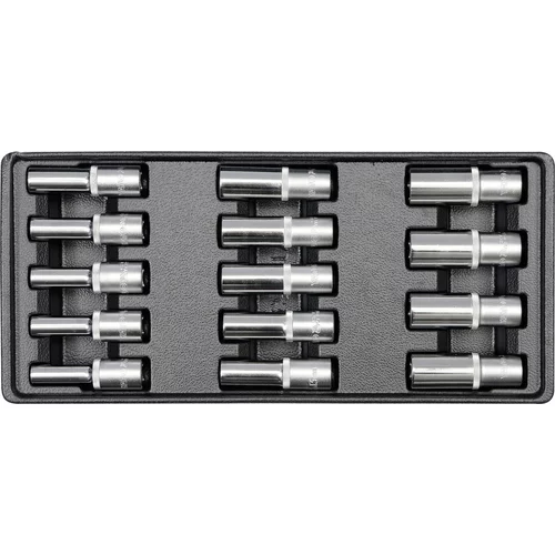 YATO Kľúče nástrčné hlboké 8-21 mm SET 14 kusov / vložka do zásuvky
