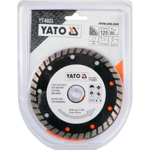 YATO Diamantový kotúč 125 x 22,2 x 2,6 mm turbo (YATO náradie) - obr. 3
