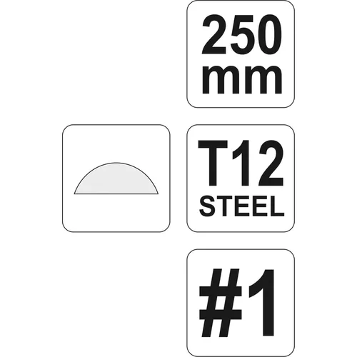 Pilník zámočnícky polguľový hrubý 250 mm /YATO/ - obr. 1