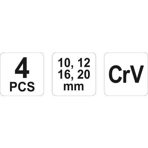 YATO Sada dlát 4 ks, 10, 12, 16, 20 mm (YATO náradie) - obr. 2