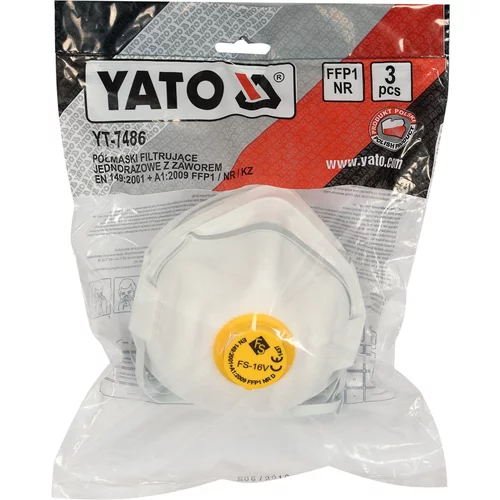 YATO Respirátor s ventilom FFP1 NR, 3 ks (YATO náradie) - obr. 1
