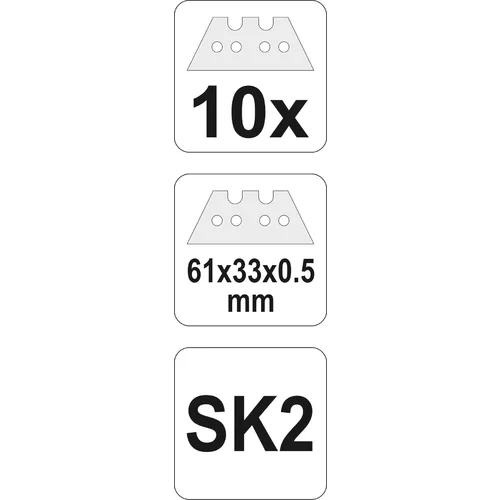 YATO Lomené náhradné čepele 61x33x0,5 mm (YATO náradie) - obr. 3