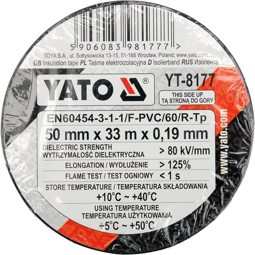 YATO Izolačná páska 55 x 0,19 mm x 33 m čierna (YATO náradie) - obr. 1