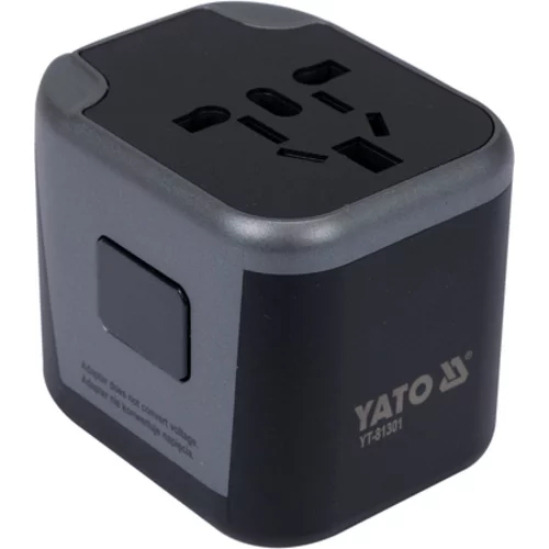 UNIVERZÁLNY CESTOVNÝ ADAPTÉR PRE VYŠE 150 KRAJÍN S 2 X USB NABÍJAČKOU 5V/2,4A /YATO/ - obr. 1