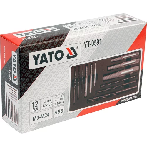YATO Vrtáky do pretrhnutých šróbov SADA 12 ks (YATO náradie) - obr. 2