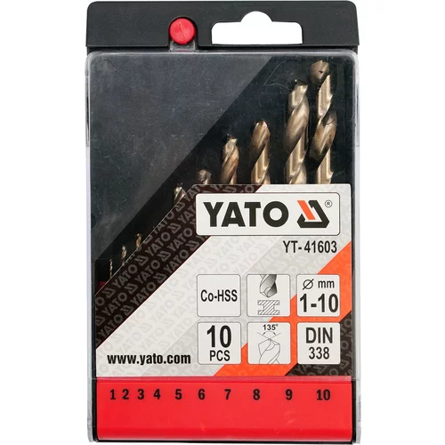 YATO Sada vrtákov na kov 10ks HSS-COBALT 1-10mm (YATO náradie) - obr. 1