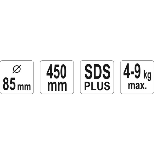 Miešadlo špirálové 85 x 450 mm SDS+ /YATO/ - obr. 2