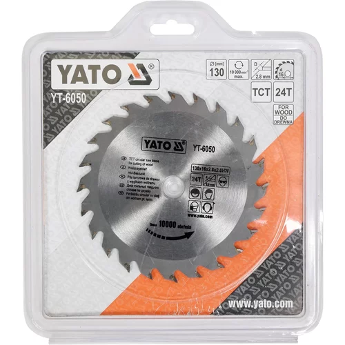Kotúč na drevo 130 x 16 mm 24z /YATO/ - obr. 1