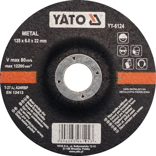 YATO Kotúč na kov 125 x 22 x 6,0 mm vypuklý brúsny