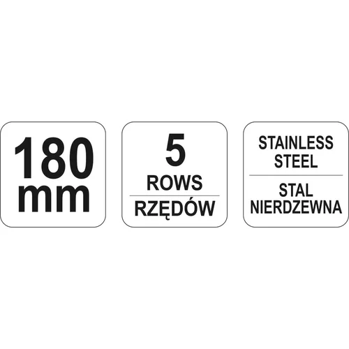 YATO Drôtená kefa ručná 180 mm nerezová oceľ-5 radov (YATO náradie) - obr. 2
