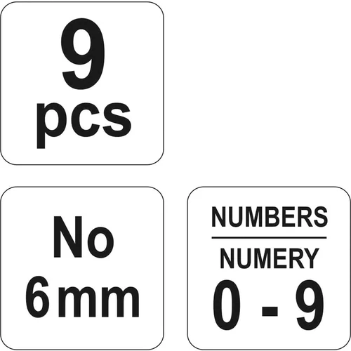 YATO Číselné razítka 6 mm 9 ks (YATO náradie) - obr. 2