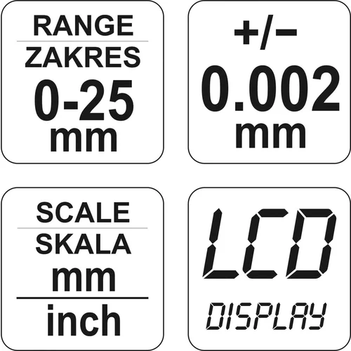 YATO Mikrometer 0-25mm s digitálnym displejom (YATO náradie) - obr. 5