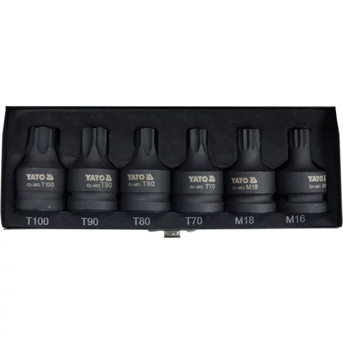 SADA RÁZOVÝCH L-KĽÚČOV 3/4'' TORX/SPLINE 6 KS.