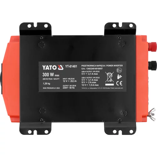 MENIČ NAPÄTIA 12/230V 300W PURE SINUS /YATO/ - obr. 4