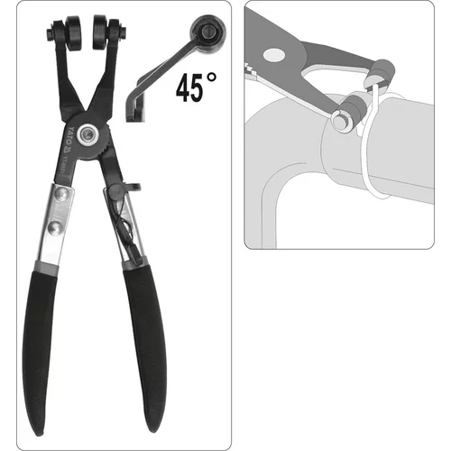 Kliešte na samosvorné hadicové spony 230 mm 45° /YATO/ - obr. 3