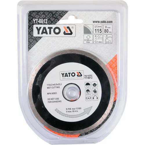Diamantový kotúč 115 x 22,2 x 2,1 mm hladký /YATO/ - obr. 3