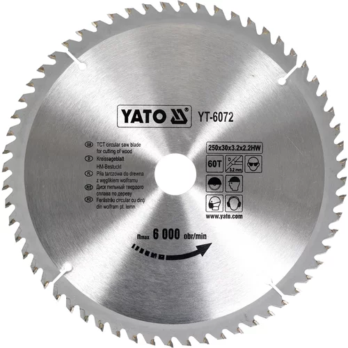 YATO Kotúč na drevo 250 x 30 mm 60z