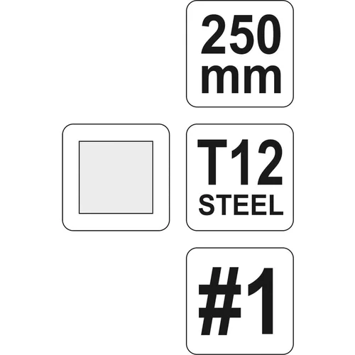 YATO Pilník zámočnícky štvorhranný #1 250 mm (YATO náradie) - obr. 2