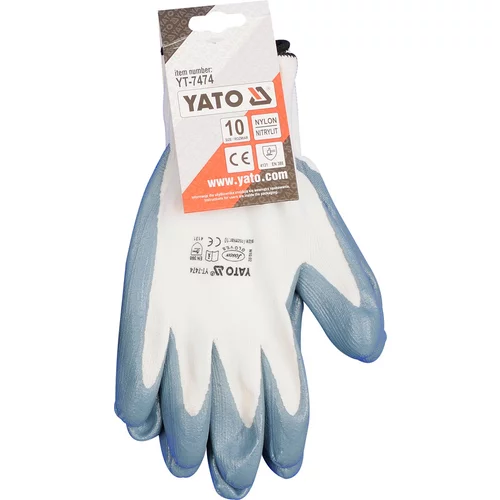YATO Pracovné rukavice pogumované veľ.10 nylón /nytrylit (YATO náradie) - obr. 1