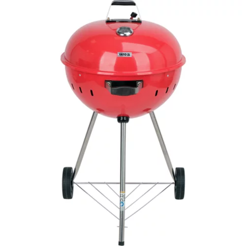 KRUHOVÝ GRIL NA UHLIE 54CM ČERVENÝ