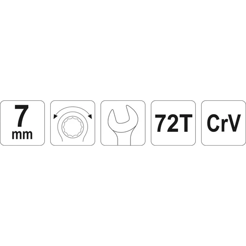 Očkoplochý kľúč račňový 7 mm /YATO/ - obr. 2