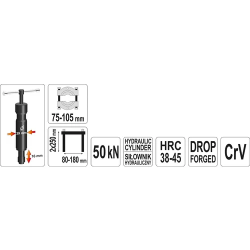 YATO Sťahovák a oddelovač s hydraulickým valcom 50kN (YATO náradie) - obr. 3