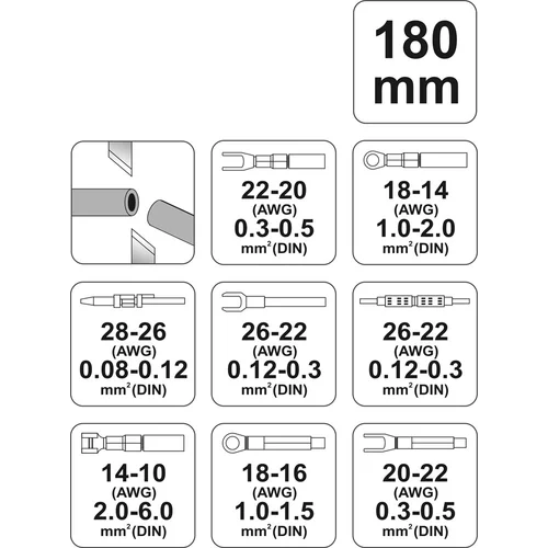 Konektorové kliešte 180 mm ( YT-2256 ) /YATO/ - obr. 3
