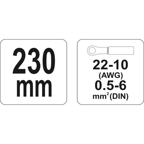 YATO Konektorové kliešte 230mm, 22-10(AWG), 0,5-6,00mm2 (YATO náradie) - obr. 2